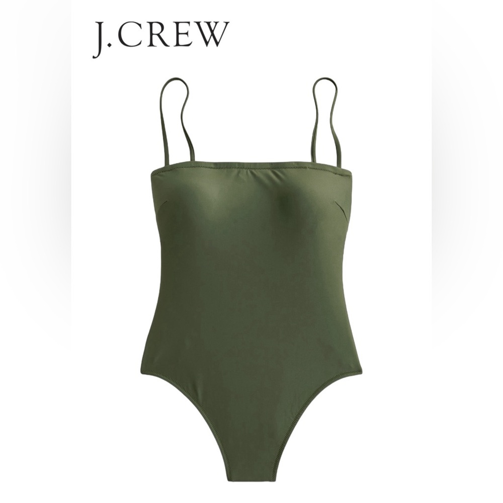 J. Crew NWT Squareneck One Piece Swimsuit Size 20 Cypress Green